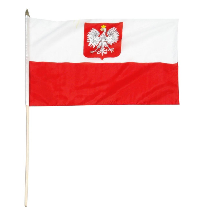 Poland w/ Eagle 12" x 18" Mounted Flag