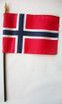 Norway 4" x 6" Mounted Flags