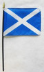 Scotland (St. Andrew's Cross) 4" x 6" Mounted Flags