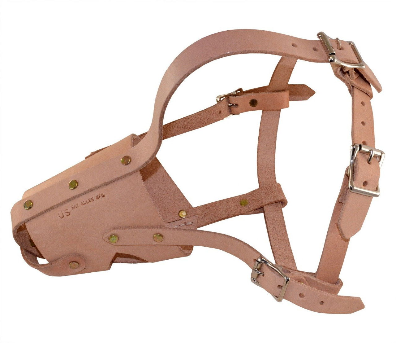 Leather Military Spec Safety Dog Muzzle - Ray Allen Manufacturing