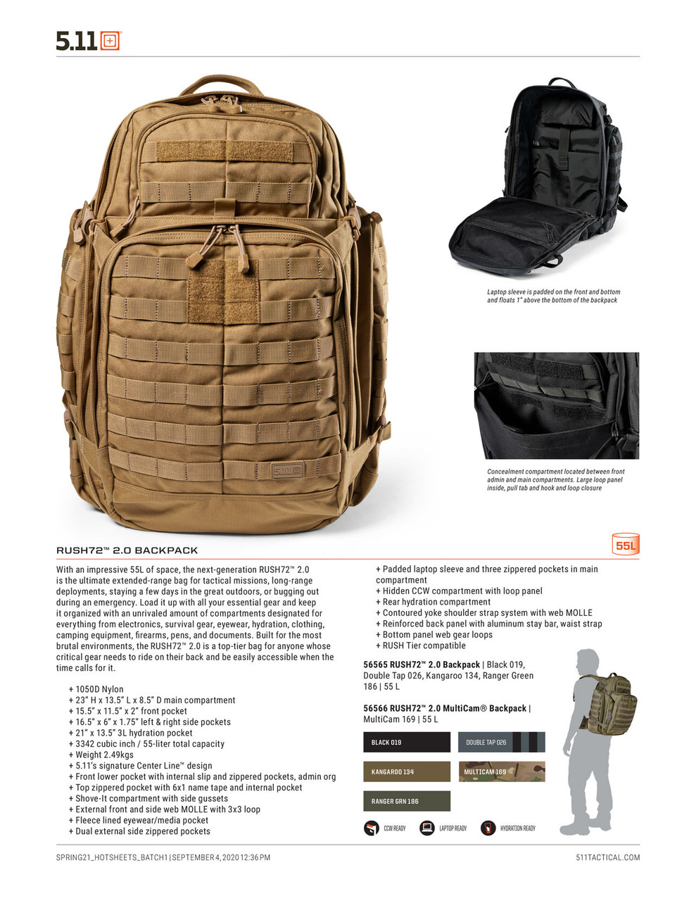5.11 Tactical RUSH 72 2.0 | K9 Handler Backpack | 55L Tactical