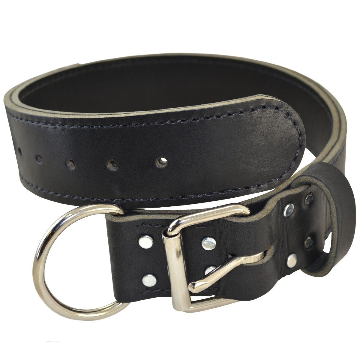 Tac-Black Leather Agitation Collars | Dog Collar - Ray Allen