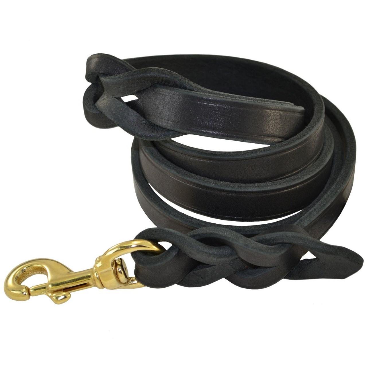 braided leather dog lead