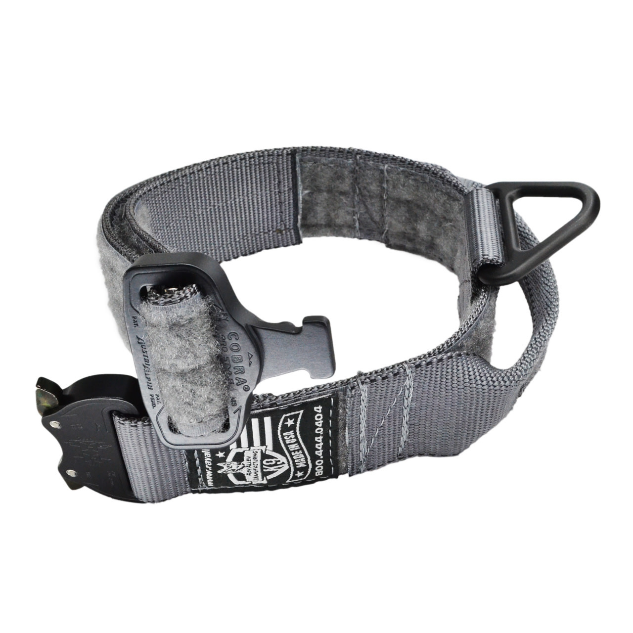 DT Cobra Buckle Dog Collar with Custom Hook & Loop Fastener Dog Patches