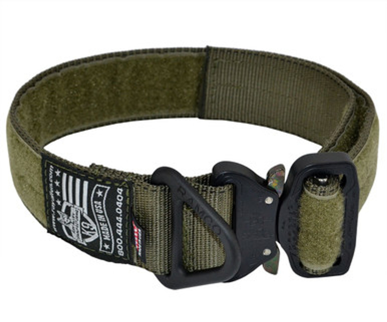 DT Cobra Buckle Dog Collar with Custom Hook & Loop Fastener Dog Patches