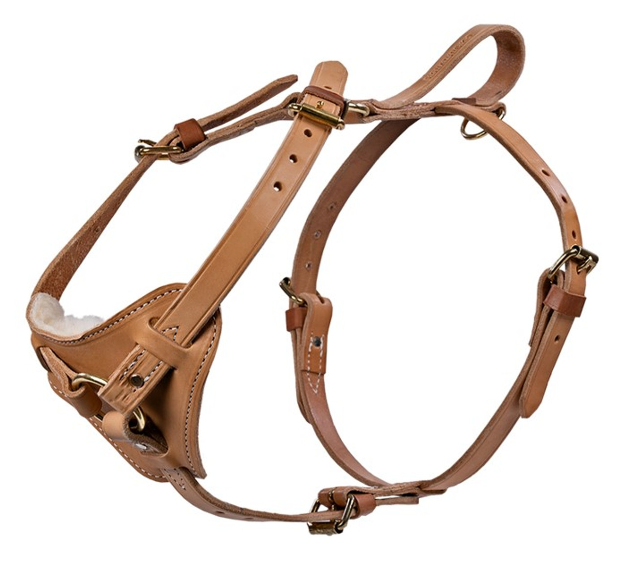 Brown leather antique finish driving harness - Vintage Style