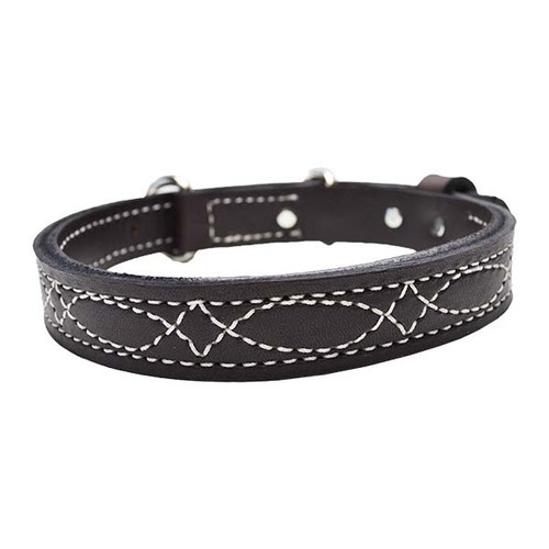 Premier Leather Collar white stitching, steel hardware main 77-1W-20,77-1W-22,77-1W-24,77-1W-26