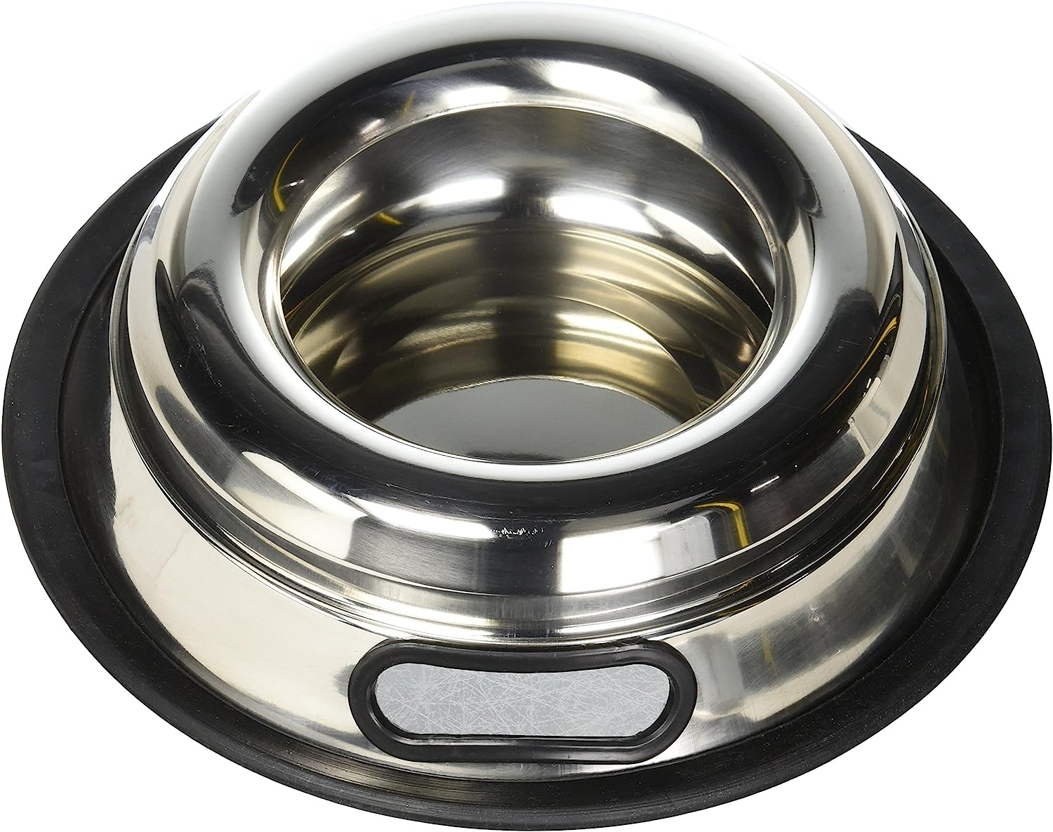 The Ramsay: Shallow Stainless Steel Dog Bowl w/ Non-Slip Base