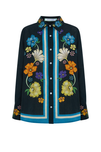 Fleur Easy Fit Shirt in Black