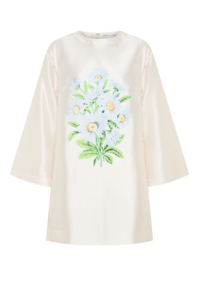 Bouquet Mini Shift Dress in Cream