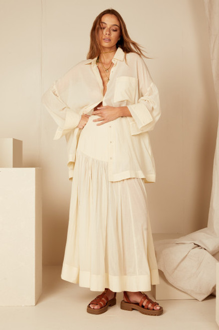 Cloud Yoke Midi Skirt