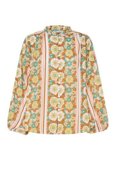 Mabel Pirate Blouse in Coral