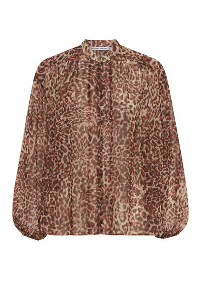 Leopard Print Blouse in Brown