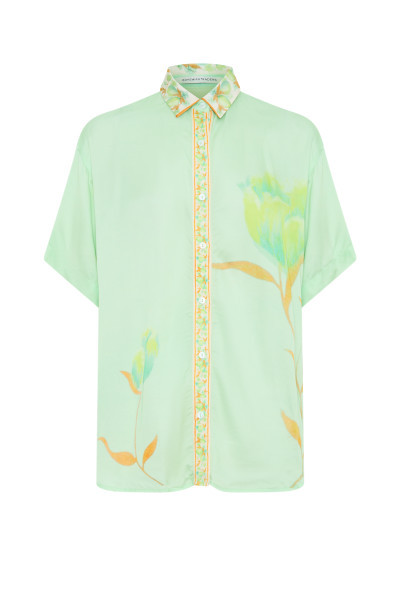 Tulips Short Sleeve Shirt in Mint