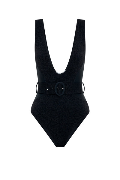 Neptune Belted Onesie in Black