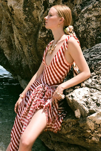 Frayed Sarong in Red