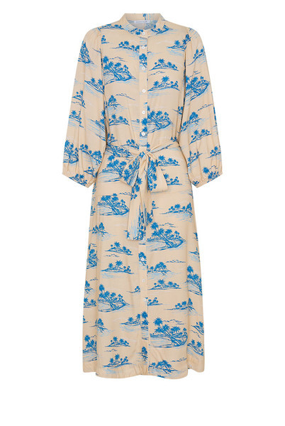 Kauai Drop Waist Shirt Dress in Macadamia