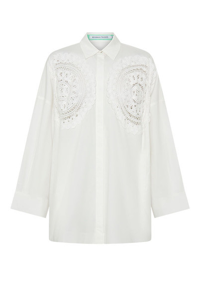 Crochet Oversized Shirt in White