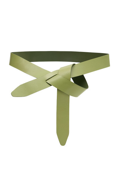 Leather Knot Belt in Fern