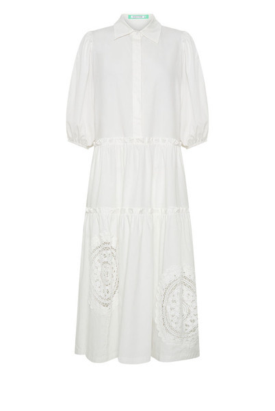 Camilla Poplin Dress in White