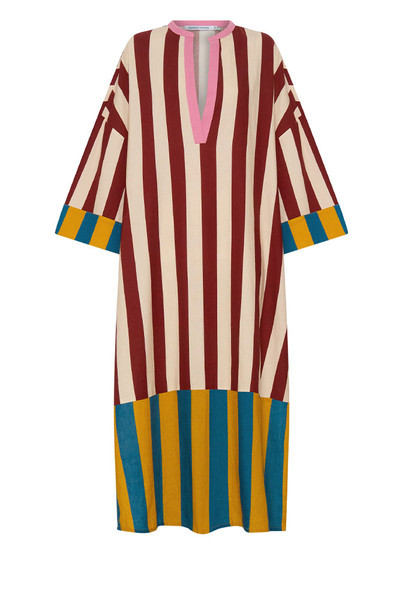 Marie Stripe Kaftan Dress in Stripe
