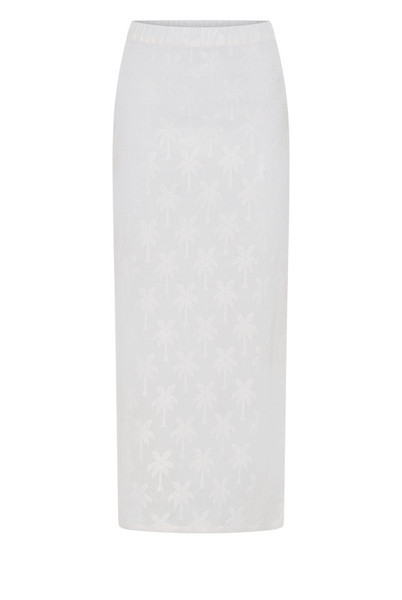 Cotton Lace Maxi Skirt in White
