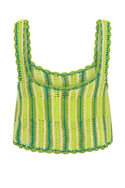 Crochet Tank Top In Lime