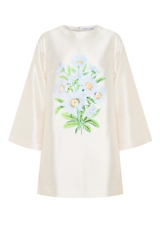 Bouquet Mini Shift Dress in Cream