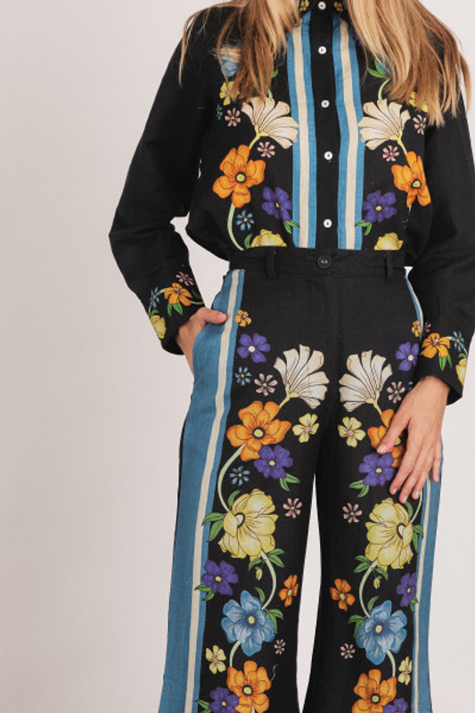 Fleur Crop Trouser in Black