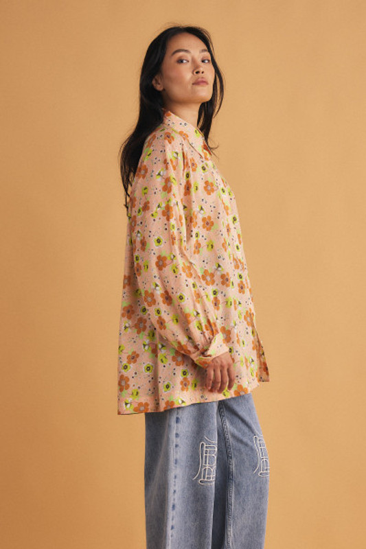 Eliza Oversized Shirt in Peach
