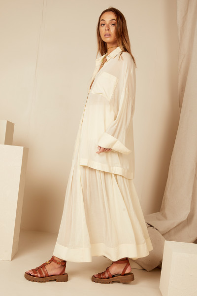 Cloud Yoke Midi Skirt