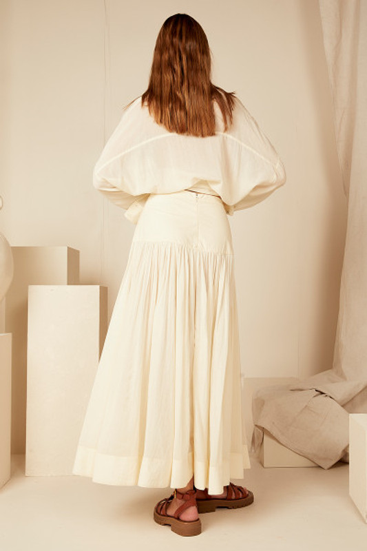 Cloud Yoke Midi Skirt