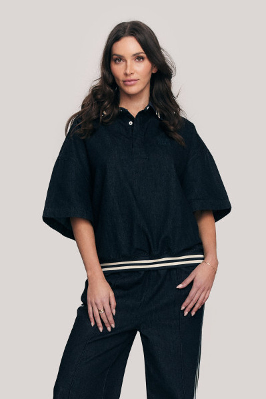 Indigo Sporty Denim Shirt in Indigo Wash