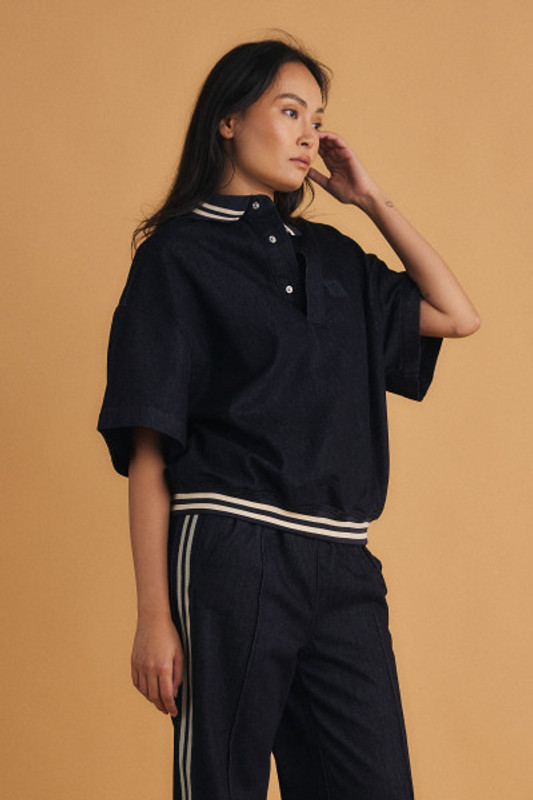 Indigo Sporty Denim Shirt in Indigo Wash