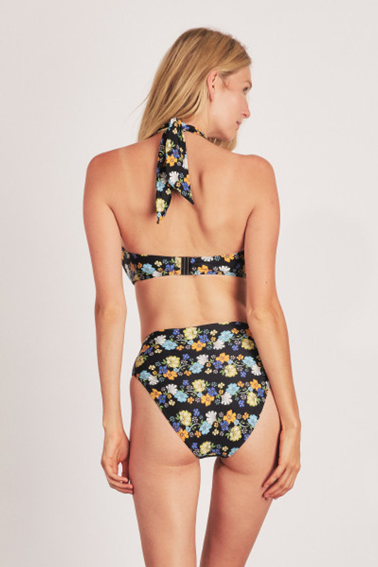 Fleur Halter Swim Top in Black