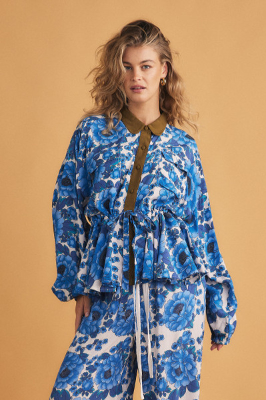 Claudel Waisted Shirt in Cream