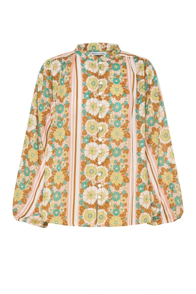 Mabel Pirate Blouse in Coral
