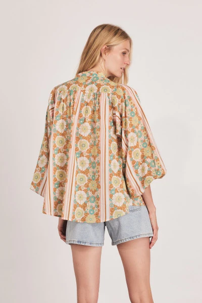 Mabel Pirate Blouse in Coral