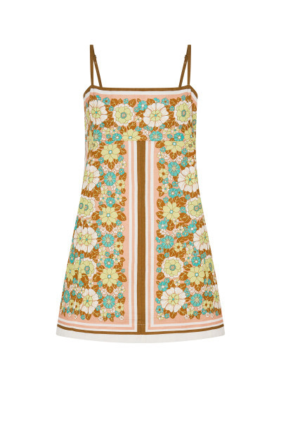 Mabel Mini Slip Dress in Coral