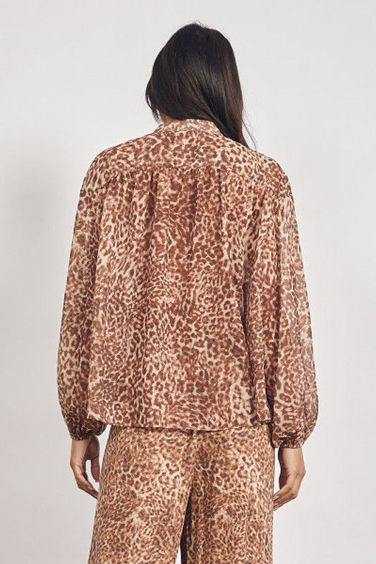 Leopard Print Blouse in Brown