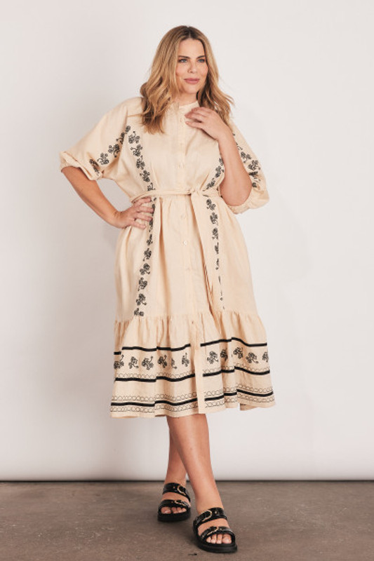 Kaisa Dolman Dress in Ecru