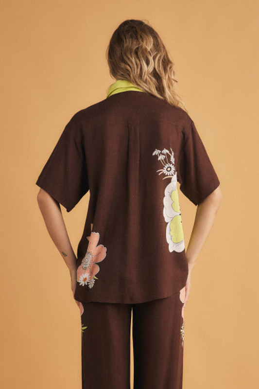 Carrie Short Sleeve Shirt in Chestnut