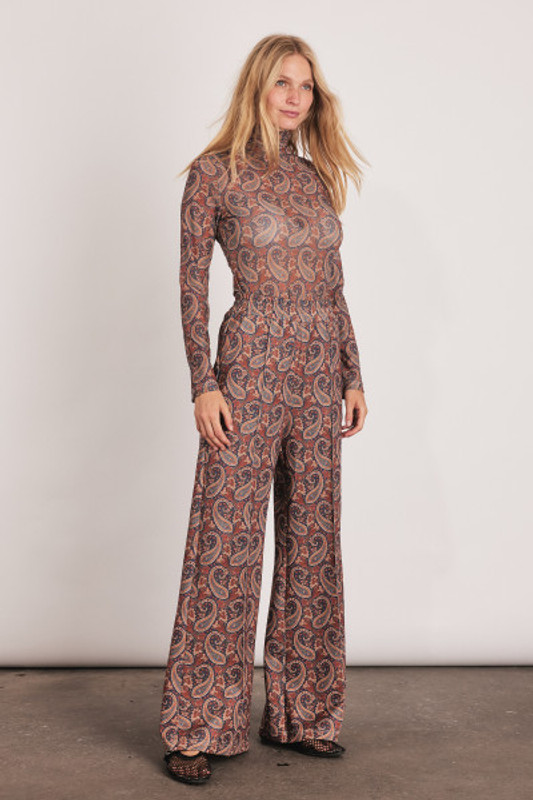 Paisley Track Pant in Navy