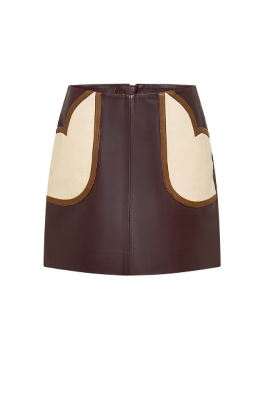Valerie Leather Mini Skirt in Spliced Valerie Leather Mini Skirt in Spliced