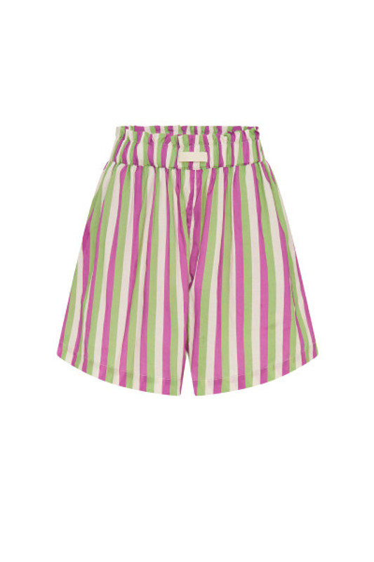 Striped Paperbag Short in Lilac Stripe