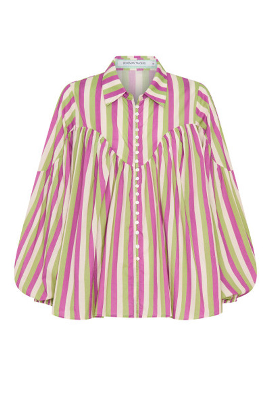 Striped Boho Blouse in Lilac Stripe