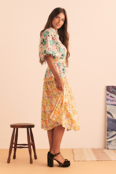 SUNDANCE SPLICED DRESS IN MULTI