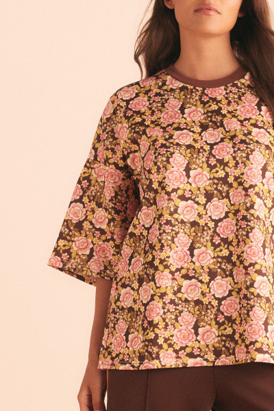 JULIET BOXY TEE IN CHOCOLATE