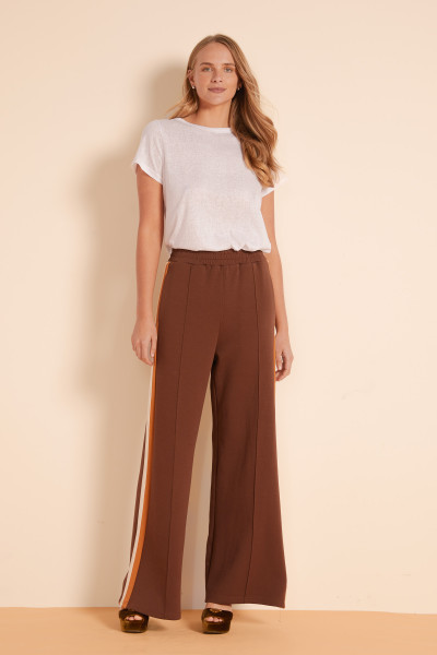 PONTE TRACK PANT IN CHOCOLATE