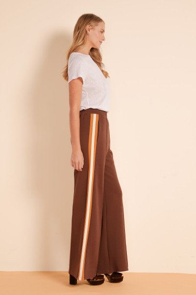 PONTE TRACK PANT IN CHOCOLATE